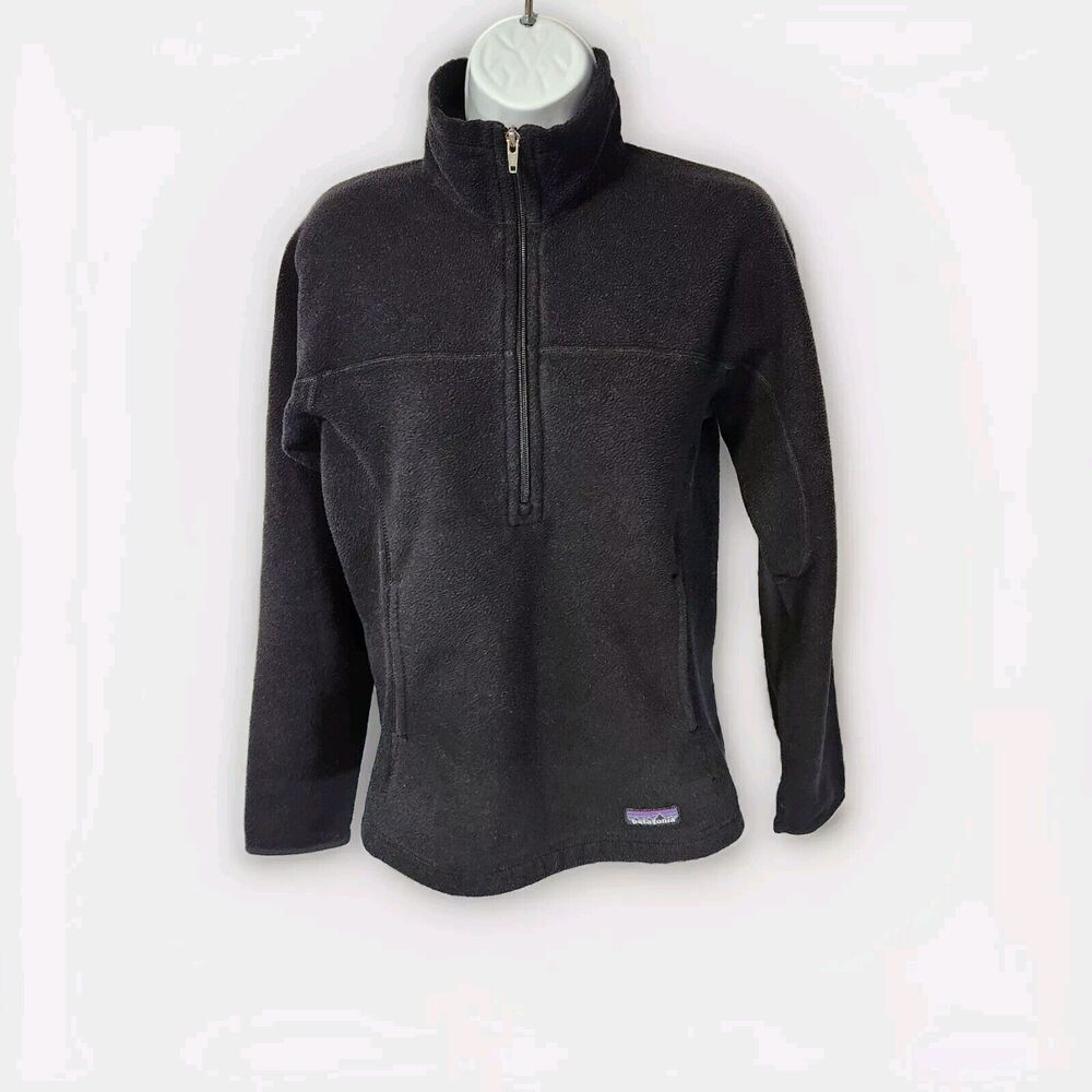 Patagonia Synchilla Marsupial Fleece 1/2 Zip Jacket Womens Small Black